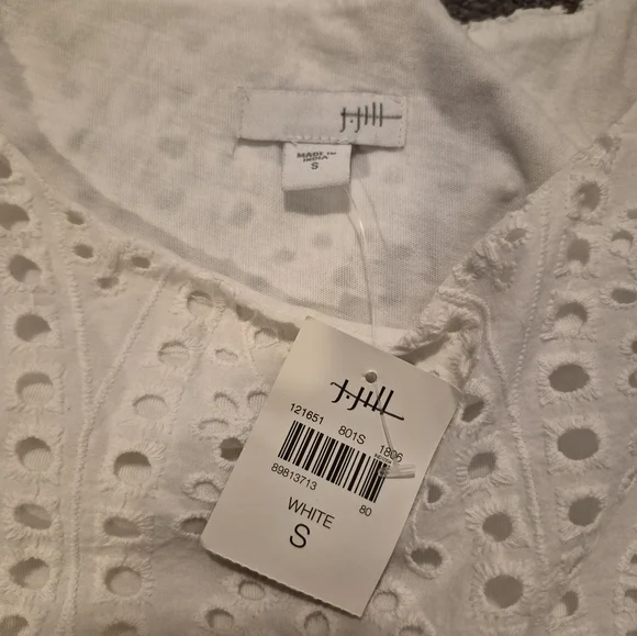 NWT J. Jill Layered Eyelet Tunic Tank White - S - Picture 3 of 3